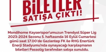 Kayserispor - Gaziantep FK ma biletleri sata kt