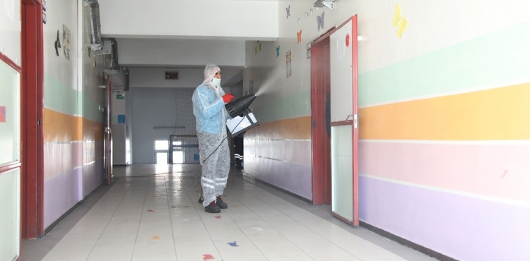 Kocasinanda okullar dezenfekte edildi