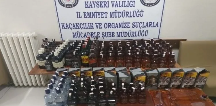 Yılbaşı öncesinde kaçak içki operasyonunda 145 şişe içki ele geçirildi
