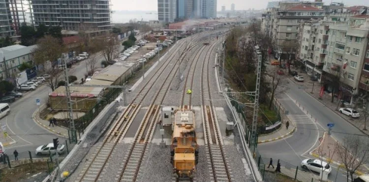 Gebze-Halkalı tren hattında son durum havadan görüntülendi