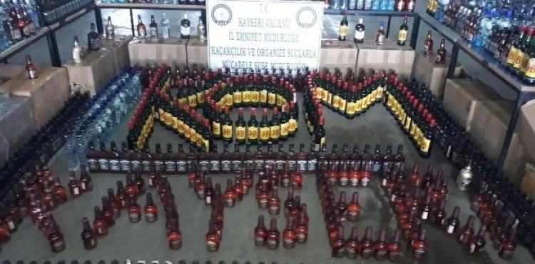 Kayseri polisinden büyük kaçak içki operasyonu
