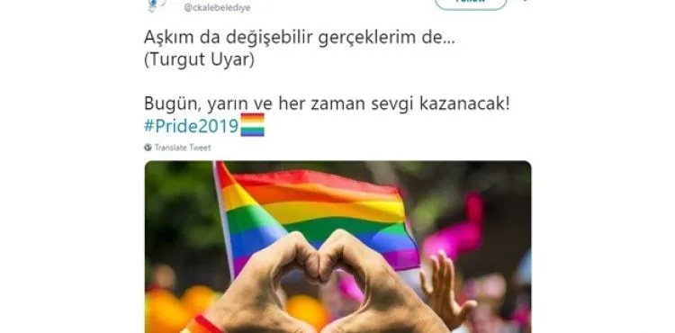 Çanakkale Belediyesinin 'LGBTI+' paylaşımına tepki yağdı