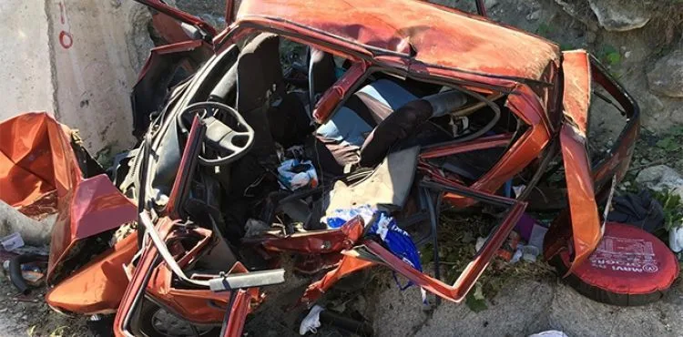 Yol kenarında mola veren aileye otomobil çarptı: 1 ölü, 10 yaralı