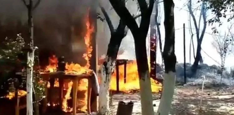 Kafede korkutan yangın