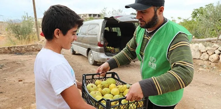 Suriye'ye 150 ton meyve yardımı