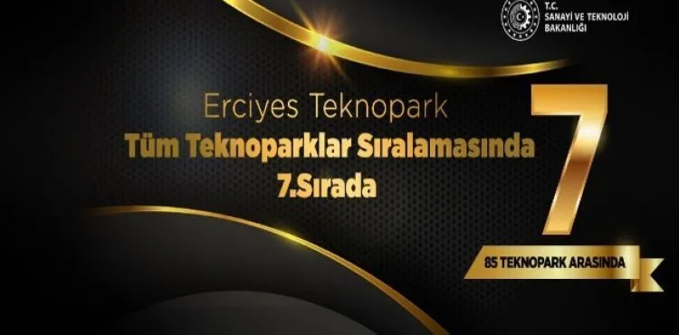 Erciyes Teknopark, Türkiye'deki 85 Teknopark Arasında 7.Sırada Yer Aldı
