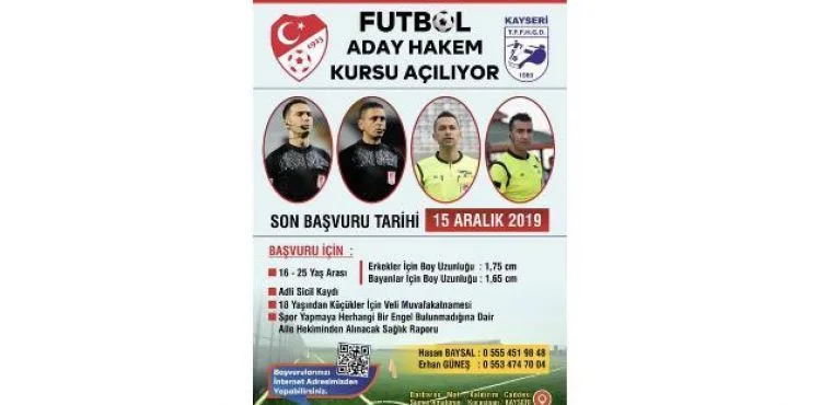 Futbol aday hakem kursu açılıyor