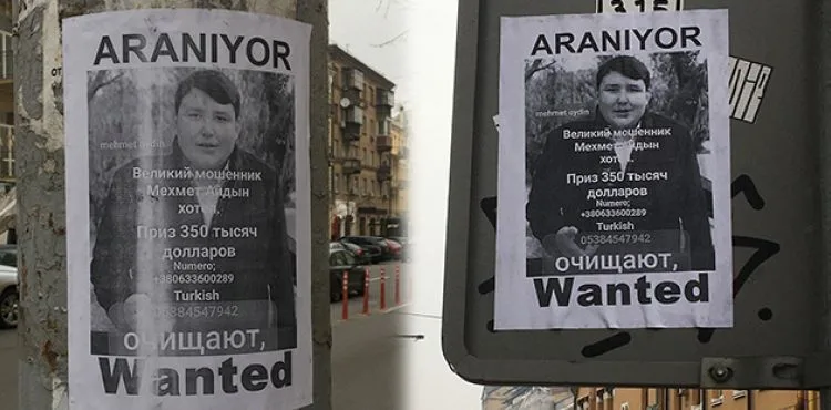 Kiev sokaklarına 'Tosuncuk' için yeni afişler asıldı