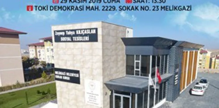 TOKİ DEMOKRASİ MAHALLESİ’NDE ZEYNEP YAHYA KILIÇASLAN SOSYAL TESİSİ TANITIM TÖRENİNE DAVET