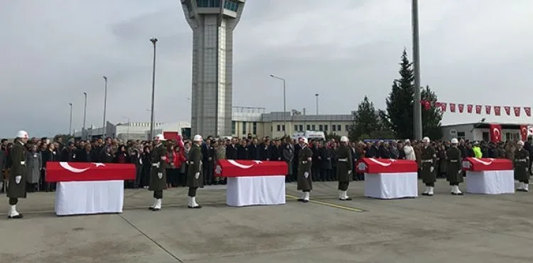 Şehit askerler, törenle memleketlerine uğurlandı