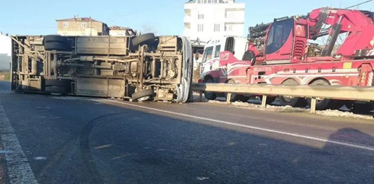 Ordu'da işçi servis minibüsü devrildi: 12 yaralı