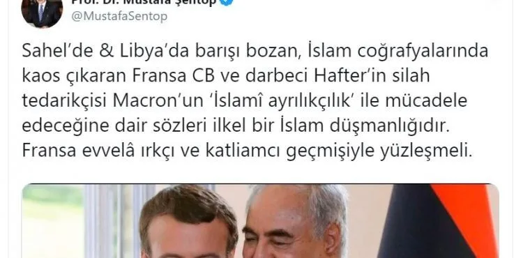 TBMM Başkanı Şentop'tan Macron'a sert tepki