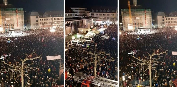 Hanau'da binlerce kişi ırkçılığı lanetlemek için gösteri düzenledi