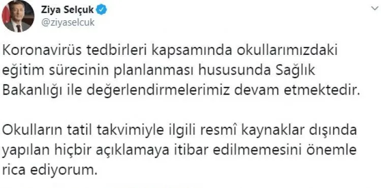 'Koronavirüs' nedeniyle okullar tatil edilecek mi? Bakan Selçuk'tan açıklama