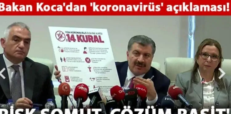 Bakan Koca'dan 'koronavirüs' açıklaması! 'Risk somut, çözüm basit' dedi ve tek tek sıraladı
