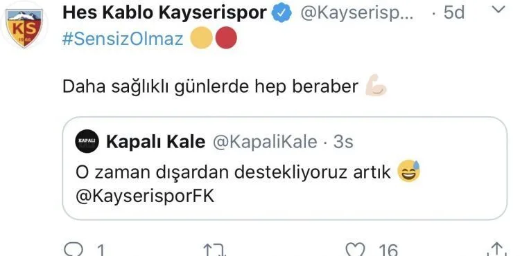 Kayserispor’dan taraftarlarına: Daha sağlıklı günlerde hep beraber