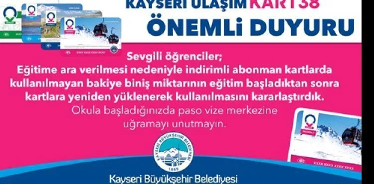 ÖĞRENCİLERE ABONMAN KOLAYLIĞI