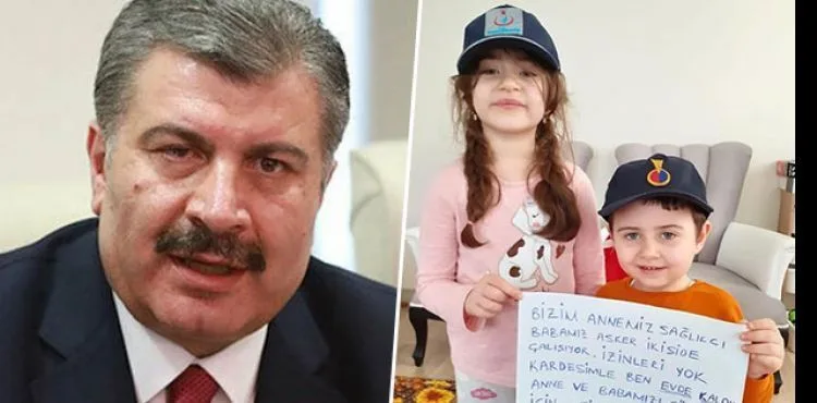 Sağlık Bakanı Koca, Samsunlu kardeşlerin 'evde kalın' mesajını paylaştı