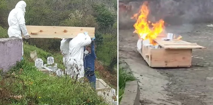 Şaşkınlık yaratan olay! Cenazeden sonra tabutu yaktılar