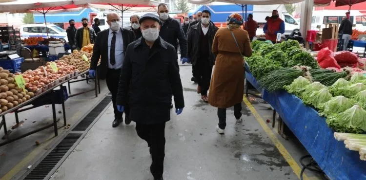 Kocasinan'da pazaryerlerine 'koronavirüs' denetimi