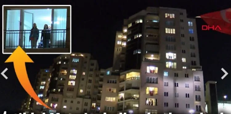 Türkiye tek yürek oldu! İstiklal Marşı'nı balkonlardan okudu