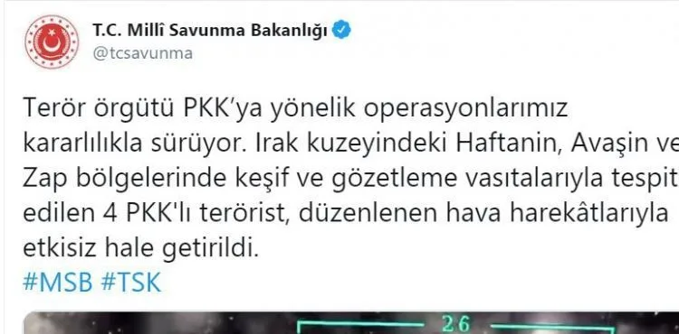 İçişleri Bakanlığı: Mardin'de 2 terörist etkisiz hale getirildi