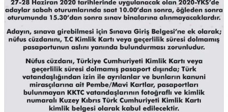 ÖSYM'den YKS'ye girecek adaylara 'saat' uyarısı