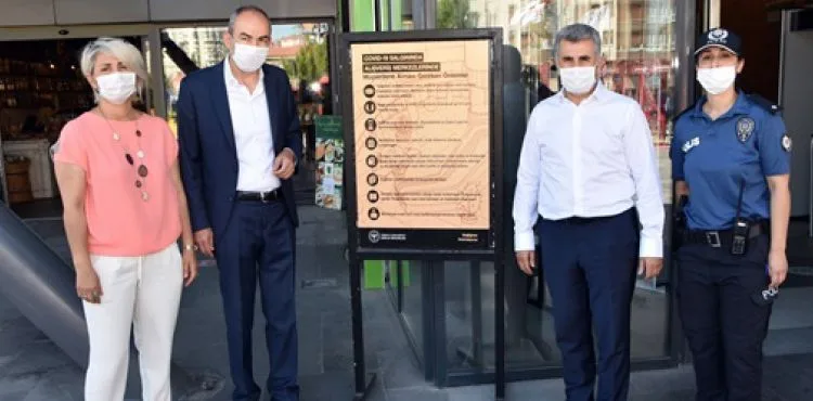 KTO BAŞKANI GÜLSOY YAŞAM MERKEZİNDE KORANAVİRÜS DENETİMİ YAPTI