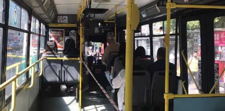 Kayseri'de otobüslerde ayakta yolculuğa karşı şeritli önlem