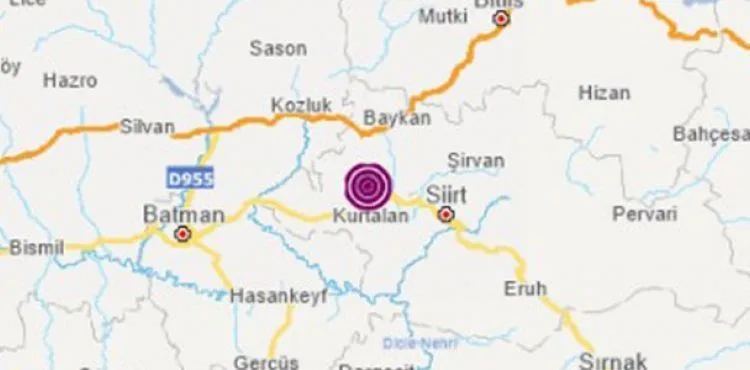 Siirt'te 5 büyüklüğünde deprem