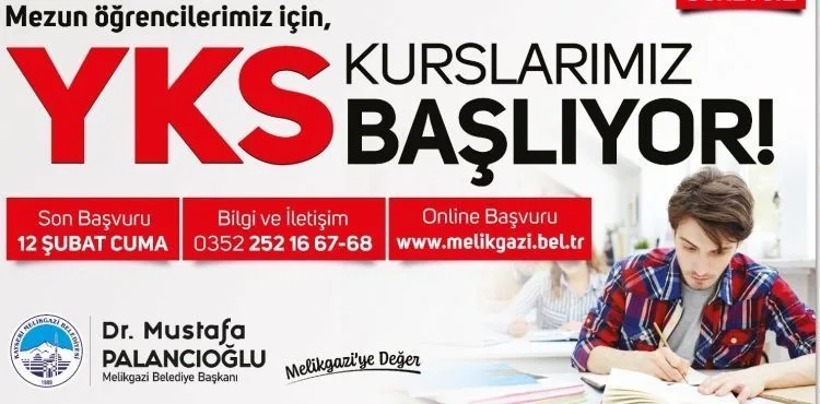MELİKGAZİ’DE YKS KURSLARI BAŞLIYOR