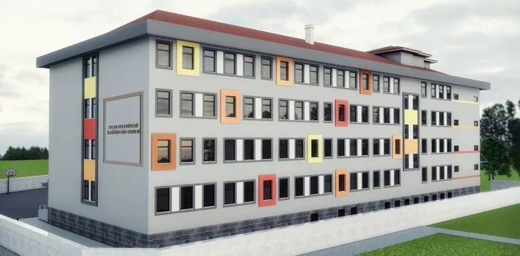 32 DERSLİKLİ OKUL HIZLA YÜKSELİYOR