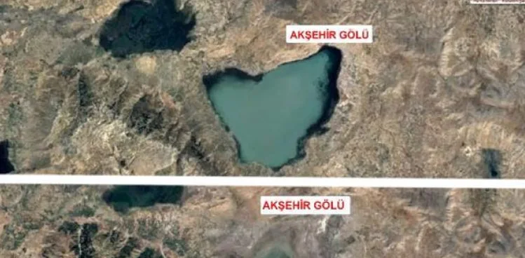 Gölleri vuran kuraklık, 36 yıllık uydu fotoğraflarıyla belgelendi