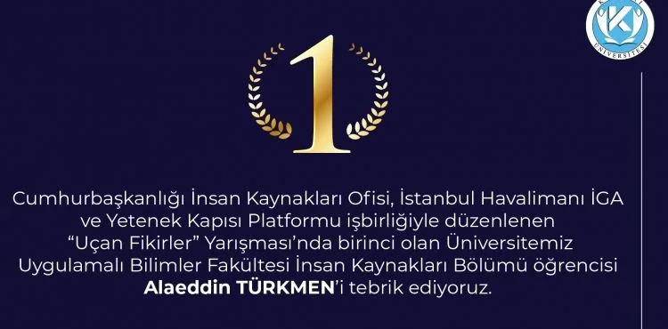 KAYÜ Öğrencisi, “Uçan Fikirler Yarışmasında” Birinci Oldu