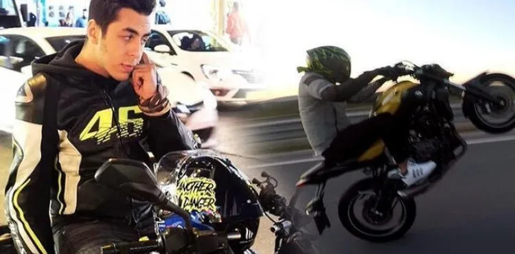 Ölen gencin motosikleti tek teker kullandığı görüntüler ortaya çıktı