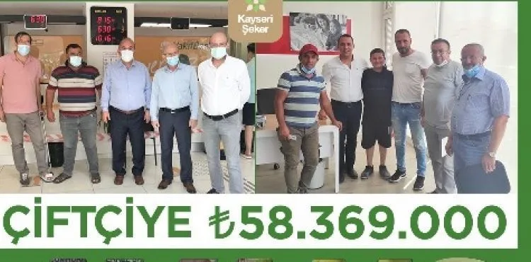 KAYSERİ ŞEKER’DEN ÇİFTÇİSİNE 58 MİLYON LİRALIK SULAMA AVANSI