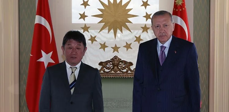ERDOĞAN, JAPONYA DIŞİŞLERİ BAKANI MOTEGİ'Yİ KABUL ETTİ