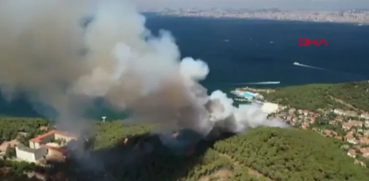HEYBELİADA'DA ORMAN YANGINI