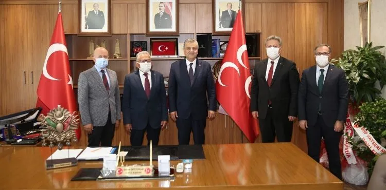 BÜYÜKKILIÇ VE BAŞKANLARDAN MHP’NİN YENİ İL BAŞKANINA “HAYIRLI OLSUN” ZİYARETİ