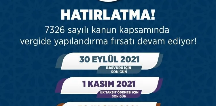BAŞKAN YALÇIN'DAN VERGİ YAPILANDIRMA HATIRLATMASI