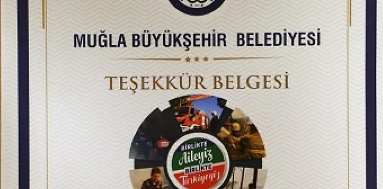 MUĞLA BELEDİYESİ’NDEN TALAS’A ‘YANGINA MÜDAHALE TEŞEKKÜRÜ’