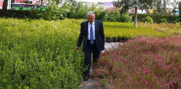 BÜYÜKKILIÇ FİDANLIK DENETLEDİ, DİKİLEN ÇİÇEK SAYISI 10 MİLYONA ULAŞTI