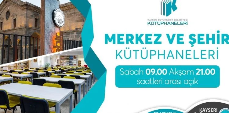 BÜYÜKŞEHİR’İN İKİ KÜTÜPHANESİNDE YENİ SAAT DÜZENLEMESİ
