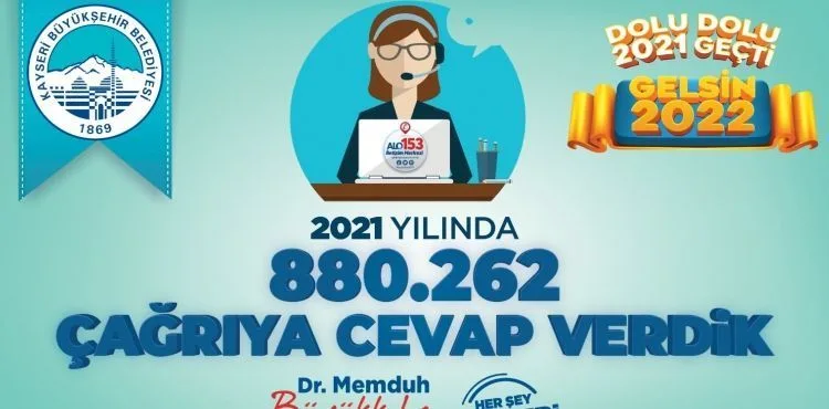 BÜYÜKŞEHİR ALO 153 ÇAĞRI MERKEZİ, 880 BİN ÇAĞRI CEVAPLADI
