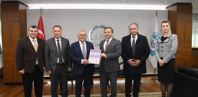 ERÜ REKTÖRÜ ÇALIŞ, BAŞKAN BÜYÜKKILIÇ’I ZİYARET EDİP, FUARA DAVET ETTİ