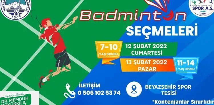 BÜYÜKŞEHİR SPOR A.Ş. ‘BADMİNTON’ SEÇMELERİ BAŞLIYOR