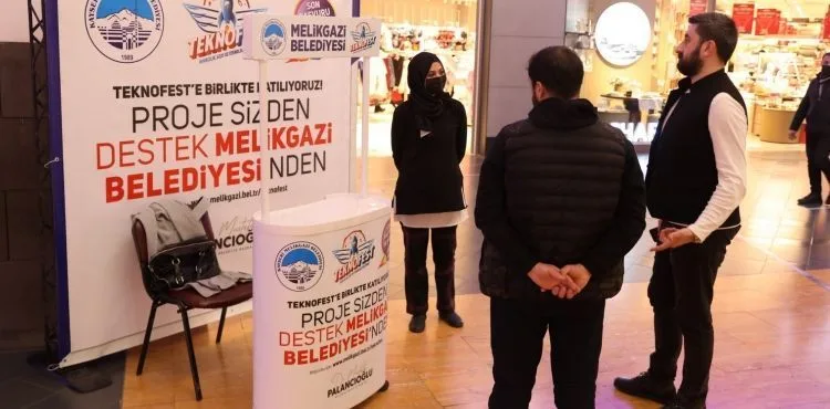 MELİKGAZİ BELEDİYESİ TEKNOFEST PROJELERİ İÇİN STAND AÇTI