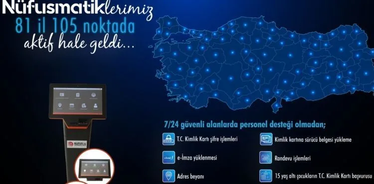 Nüfusmatikler 81 ilde aktif hale geldi