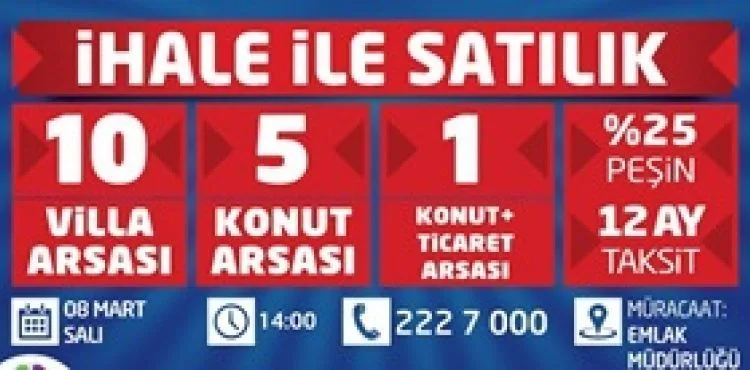 KOCASİNAN BELEDİYESİ’NDEN YÜZDE 25 PEŞİN, 12 AY TAKSİTLİ YATIRIM FIRSATI