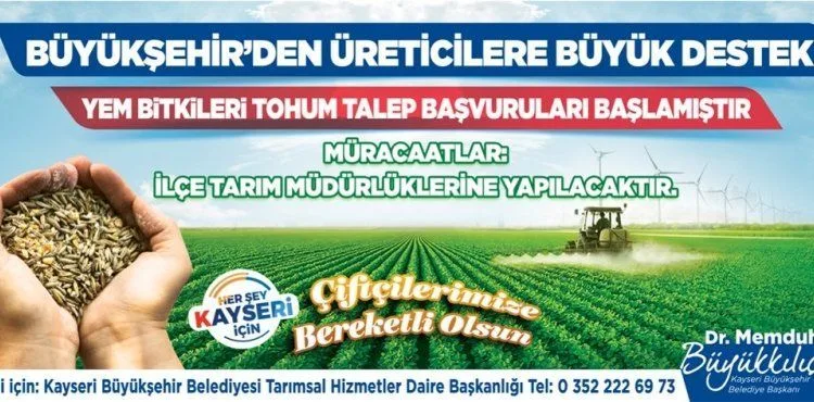 BÜYÜKKILIÇ, 1000 TON YEM BİTKİSİ TOHUMU DESTEĞİ SAĞLAYACAK